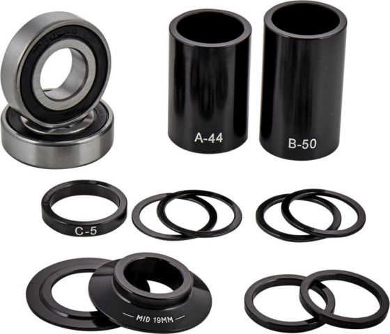 Eclat Mid CNC BMX Eje De Pedalier (22mm - Negro)