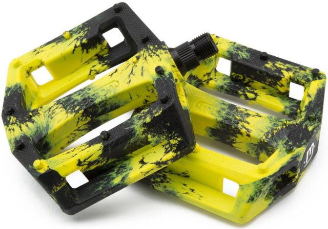 Mission Impulse Pedales BMX (Black/Yellow Splash)