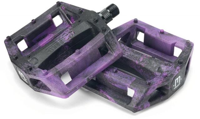 Mission Impulse Pedales BMX (Black/Purple Splash)